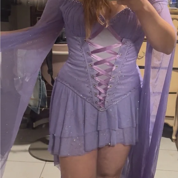 Chic Lavender Off-Shoulder Mini Dress - Picture 10 of 11